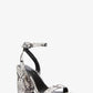 Merriam Snake Embossed Leather Block Heel Sandal