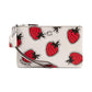 Small Strawberry-Print Leather Wristlet