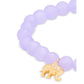 Gold-Tone Pavé Elephant Charm Gemstone Beaded Stretch Bracelet