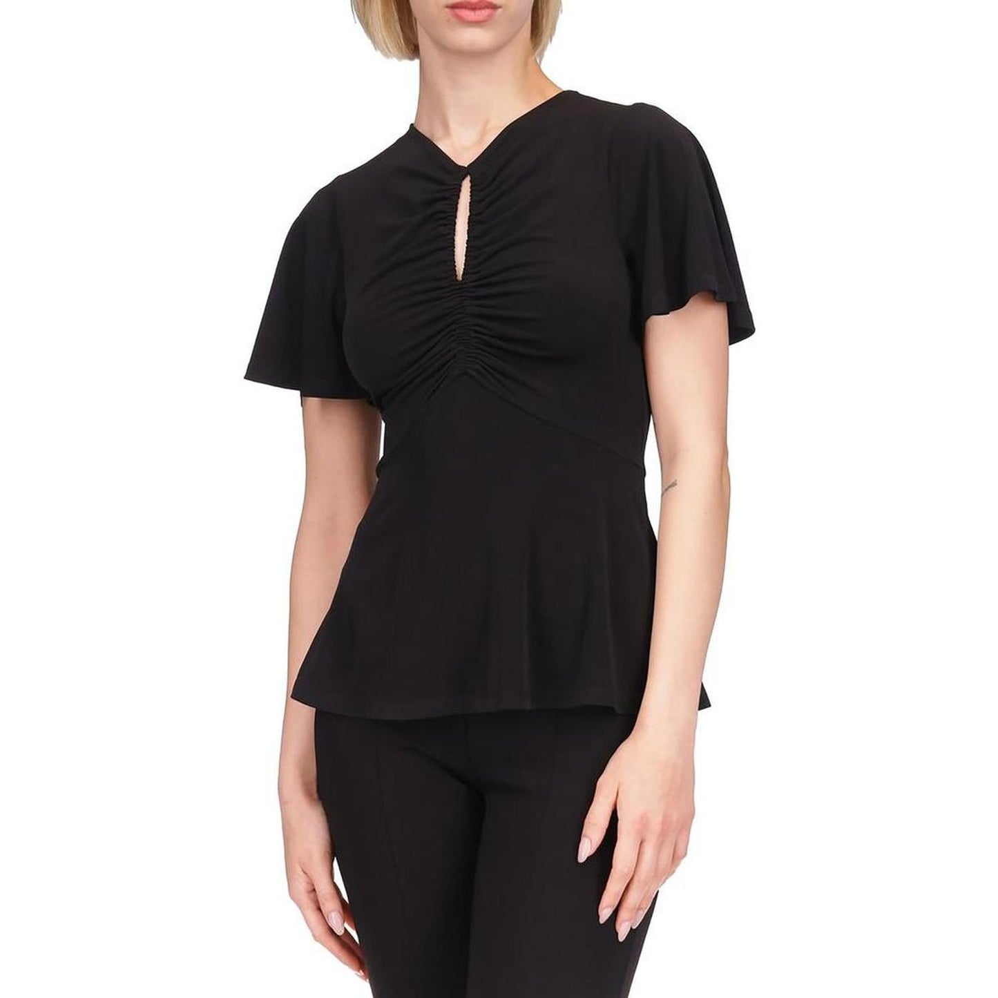 Womens Ruched Polyester Blouse