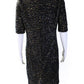 Michael Kors Collection Womens Short Sleeve Mesh Sequin Dress Brown Navy