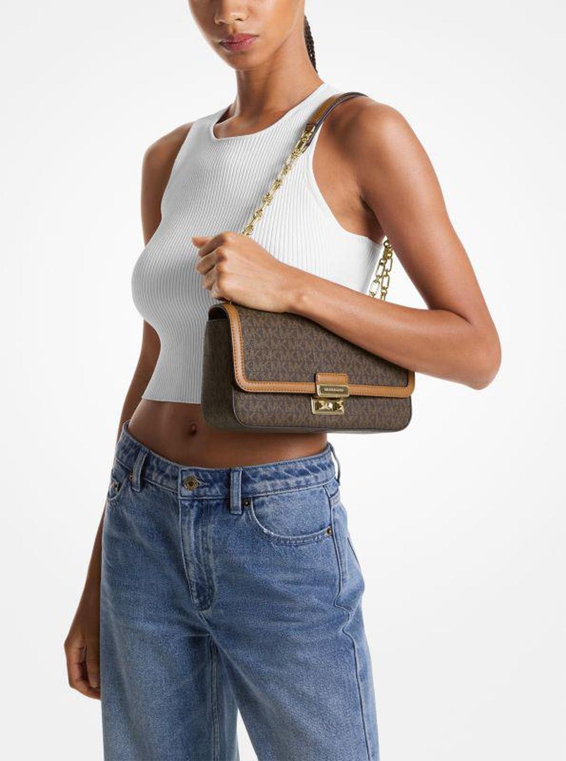 Tribeca Large Signature Logo Shoulder Bag