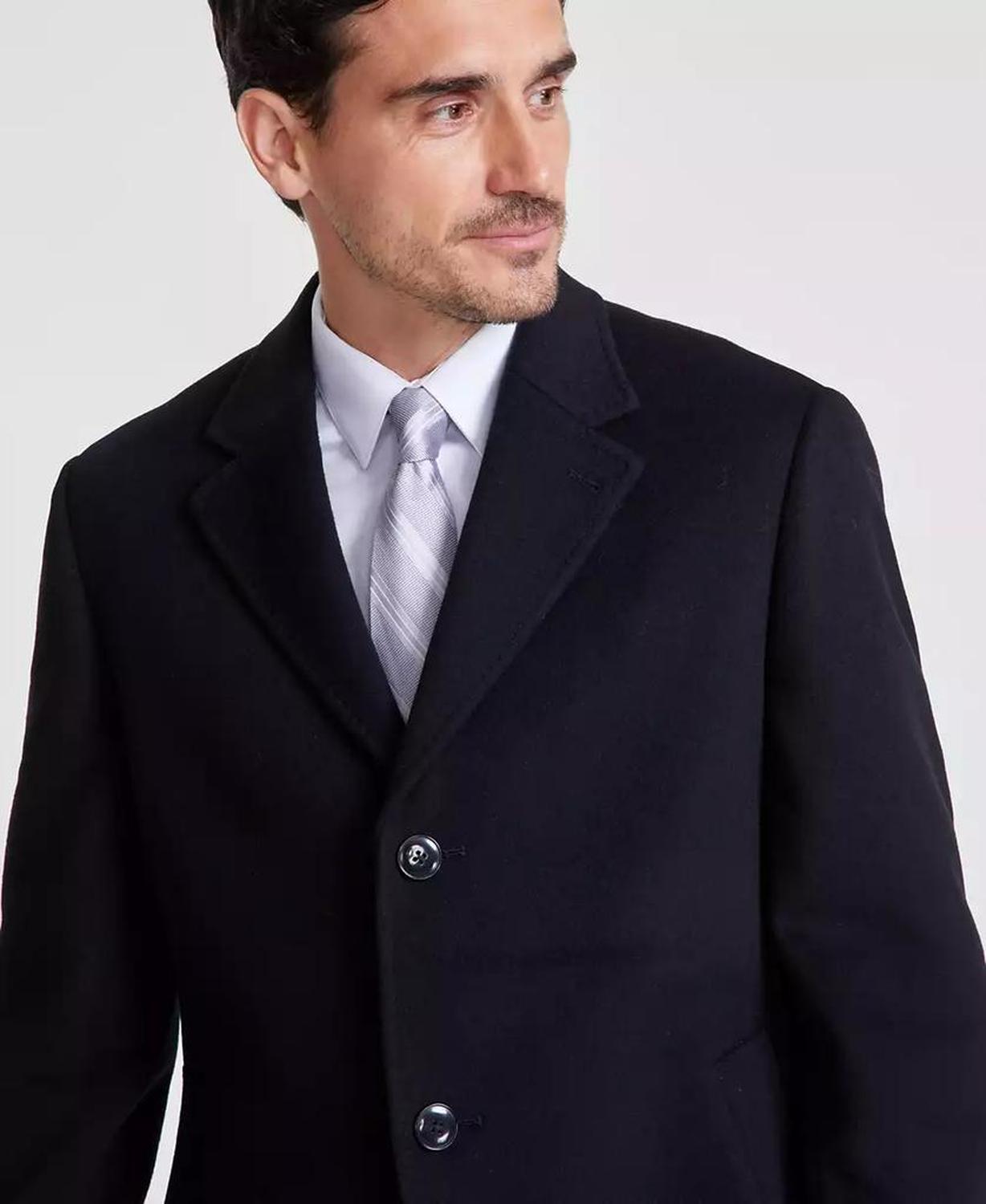 Men's Classic-Fit Wool Cashmere Solid Overcoat