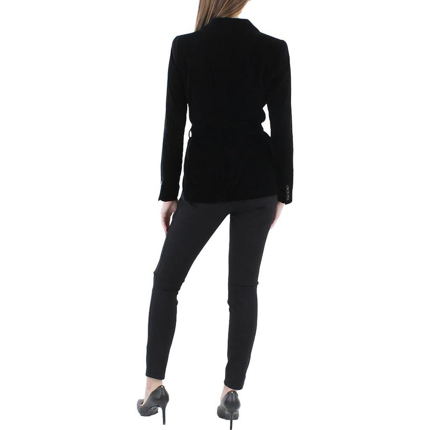 Womens Velvet Collar Two-Button Blazer