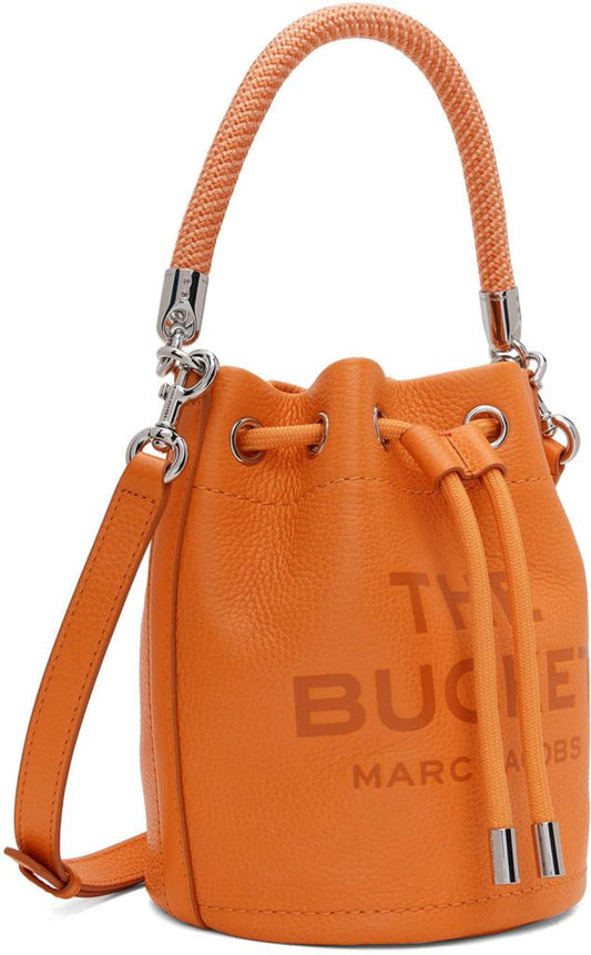 Orange 'The Leather Bucket' Bag