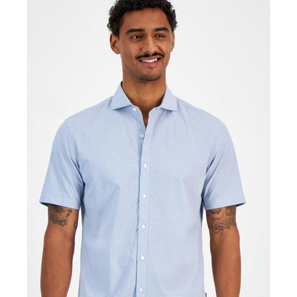 Men's Slim-Fit Short Sleeve Button-Front Chambray Shirt