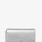 Mona Large Metallic Saffiano Leather Clutch