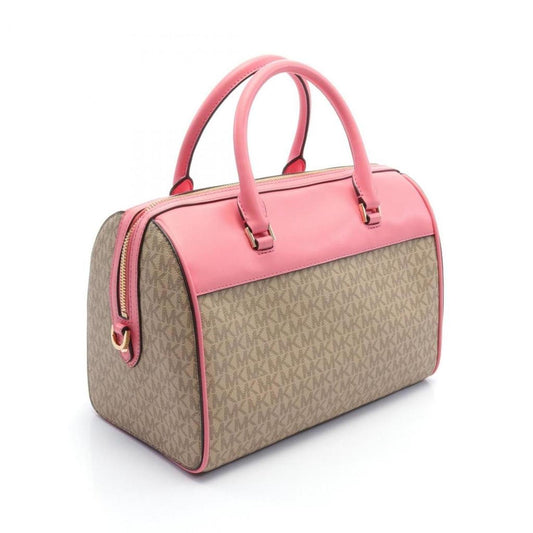 pink Coated Canvas Leather Handbag (Pre-Owned)