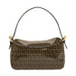 FENDI Zucchino Canvas Mamma Baguette Shoulder Bag Brown Auth yk7943