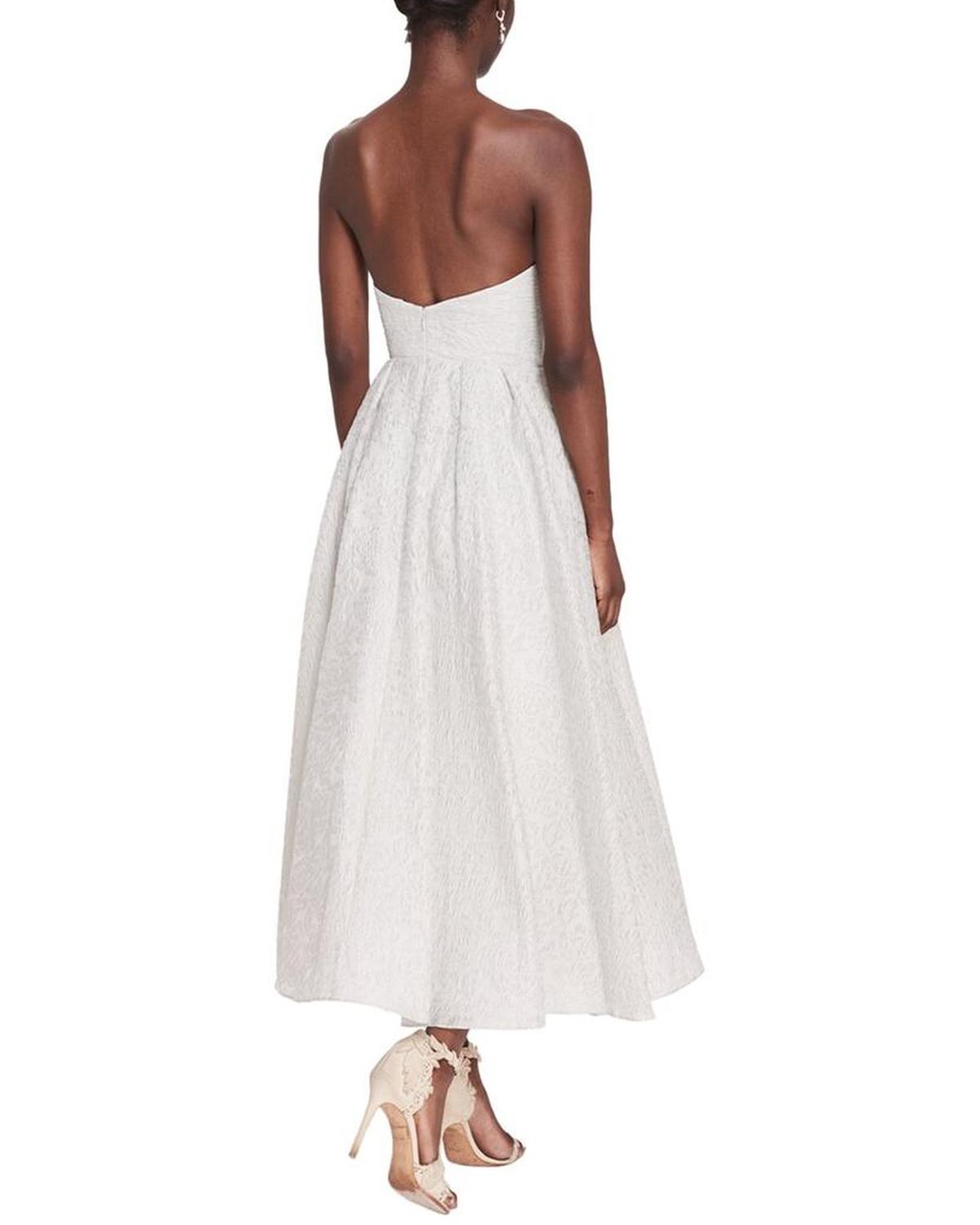 Strapless Tea-Length Cloque Dress