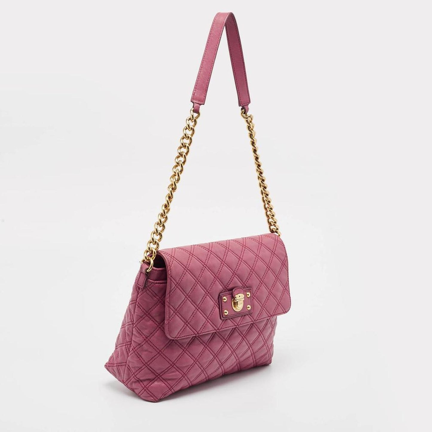 Pink Quilted Leather Day To Night Single Shoulder Bag