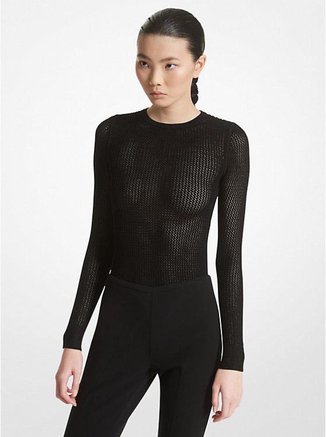 Stretch Viscose Mesh Bodysuit