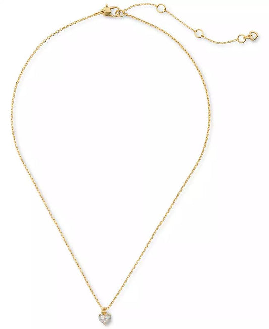 Gold-Tone Stone Heart Pendant Necklace, 16" + 3" extender