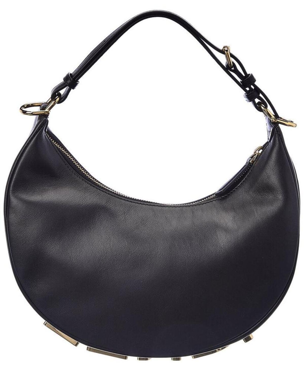 FENDI Fendigraphy Small Leather Hobo Bag