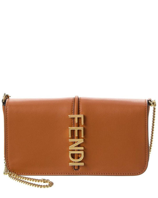 FENDI Fendigraphy Leather Wallet On Chain