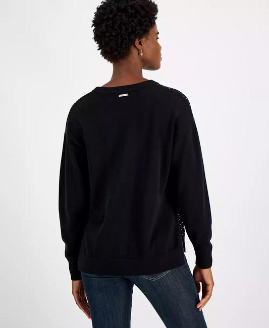 Women's Studded Crewneck Sweater