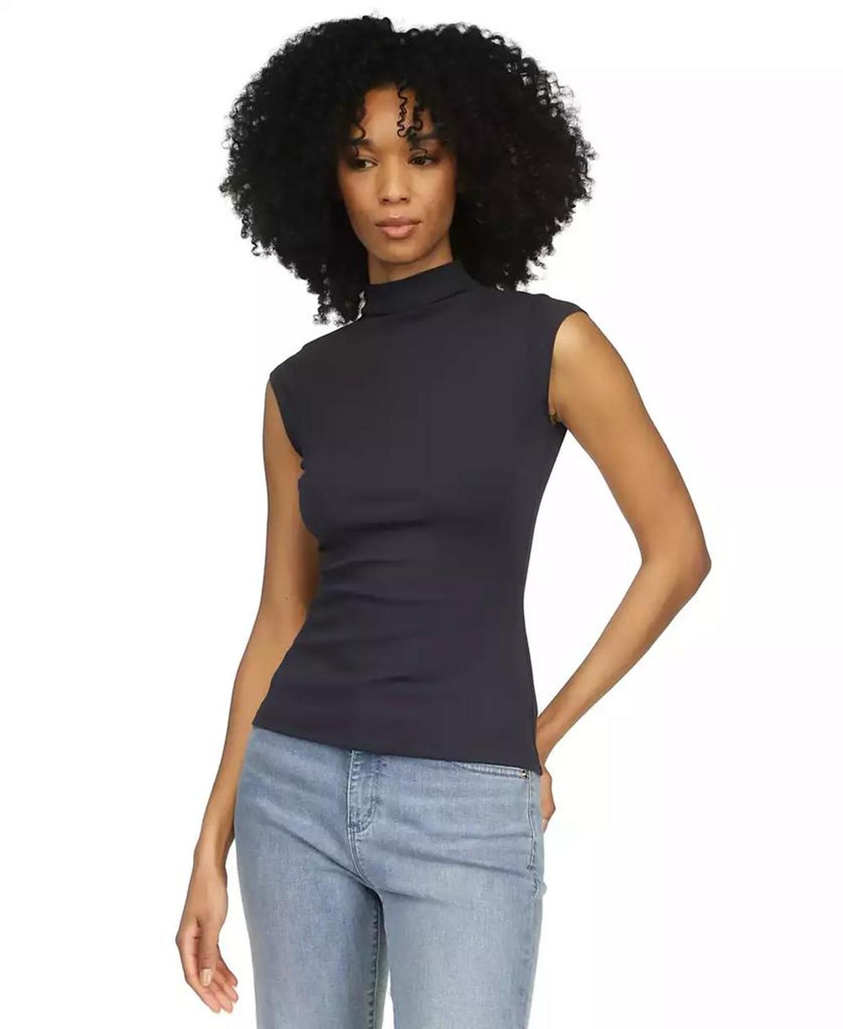 Women's Funnel-Neck Sleeveless Top