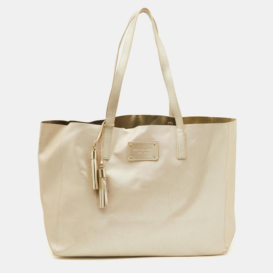 Michael Kors Gold Faux Leather Shopper Tote