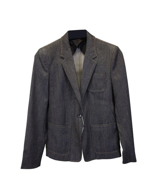 Max Mara Single-Breasted Blazer in Grey Wool