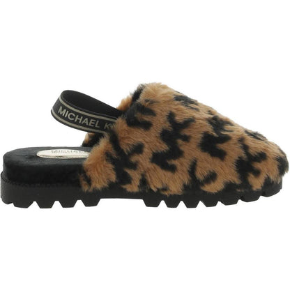 Womens Faux Fur Slingback Slippers