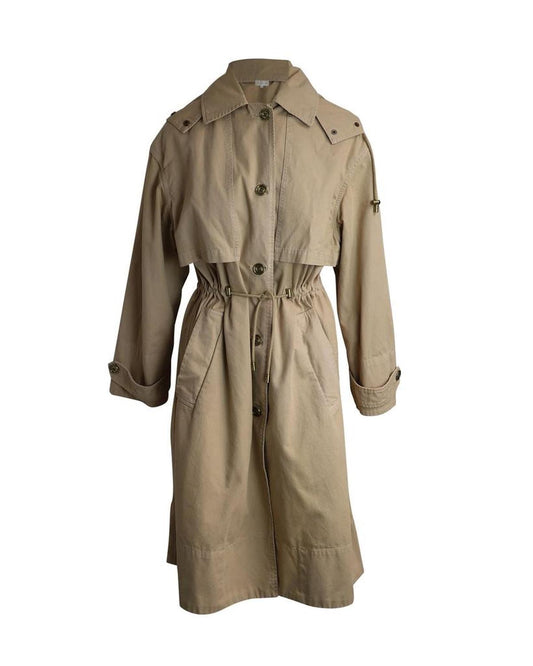 Michael Michael Kors Hooded Trench Coat in Beige Cotton