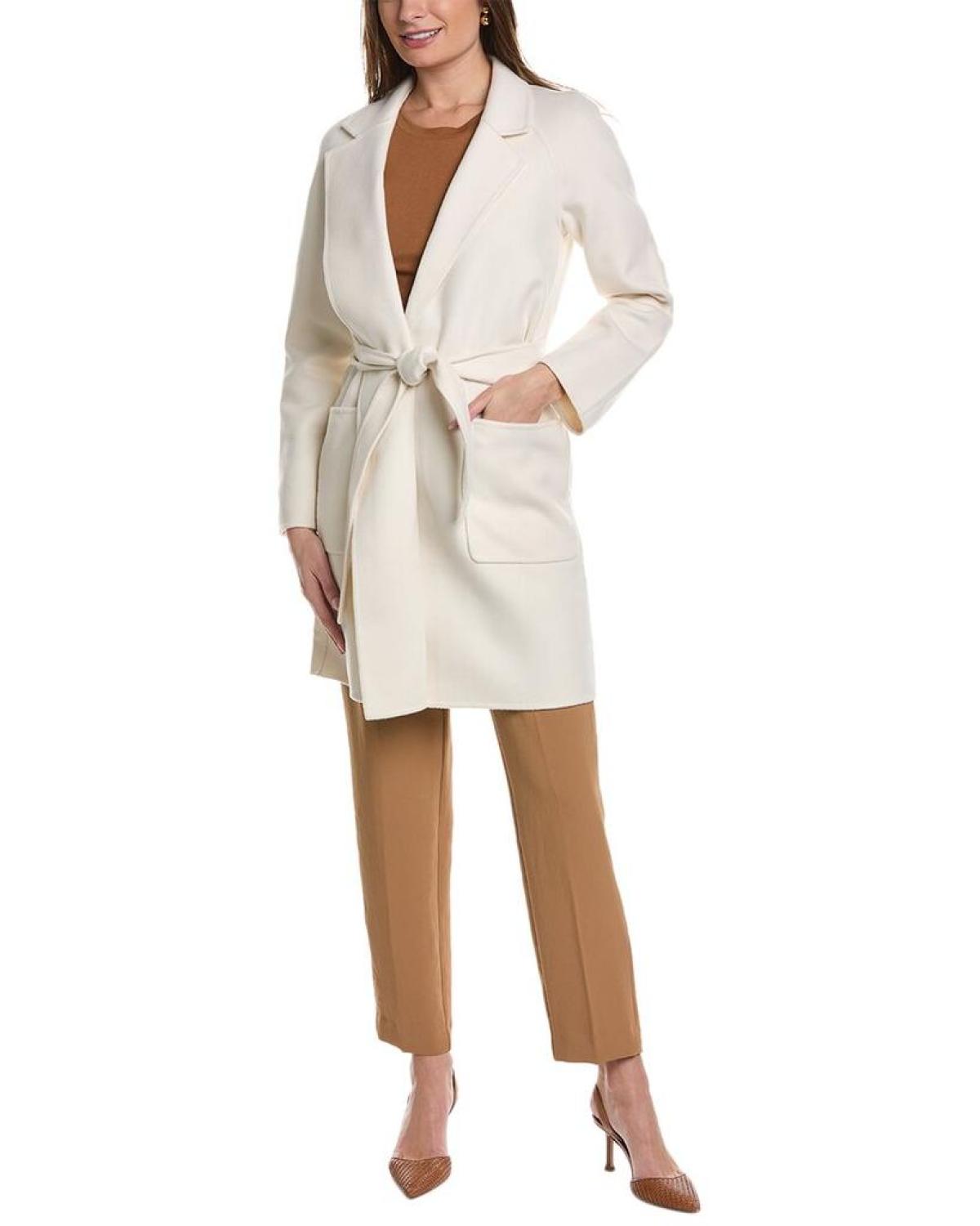 Michael Kors Collection Melton Wool Bathrobe Coat