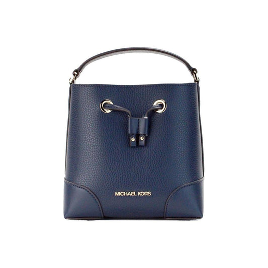 Michael Kors Mercer Small Navy Pebbled Leather Bucket Crossbody Bag Women's Purse