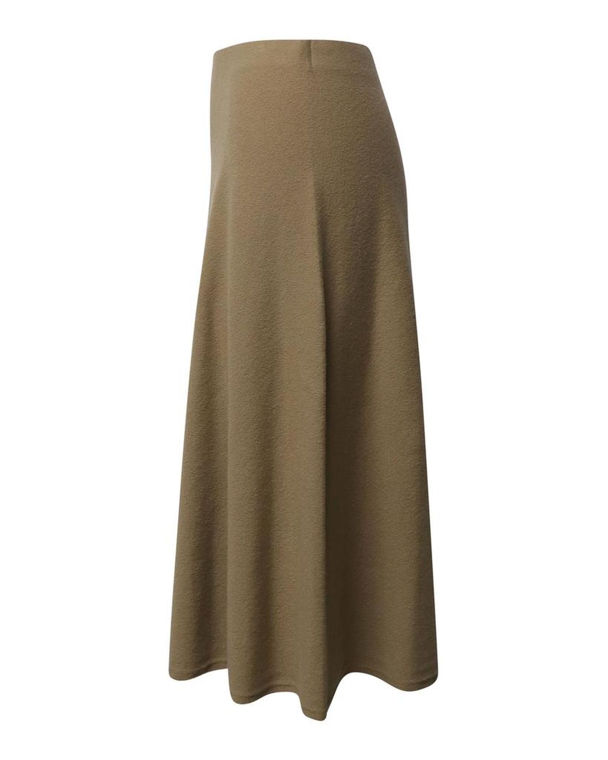 Max Mara Midi Skirt in Camel Lana Vergine