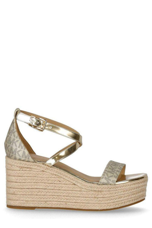 Michael Michael Kors Monogram Jacquard Wedge Sandals