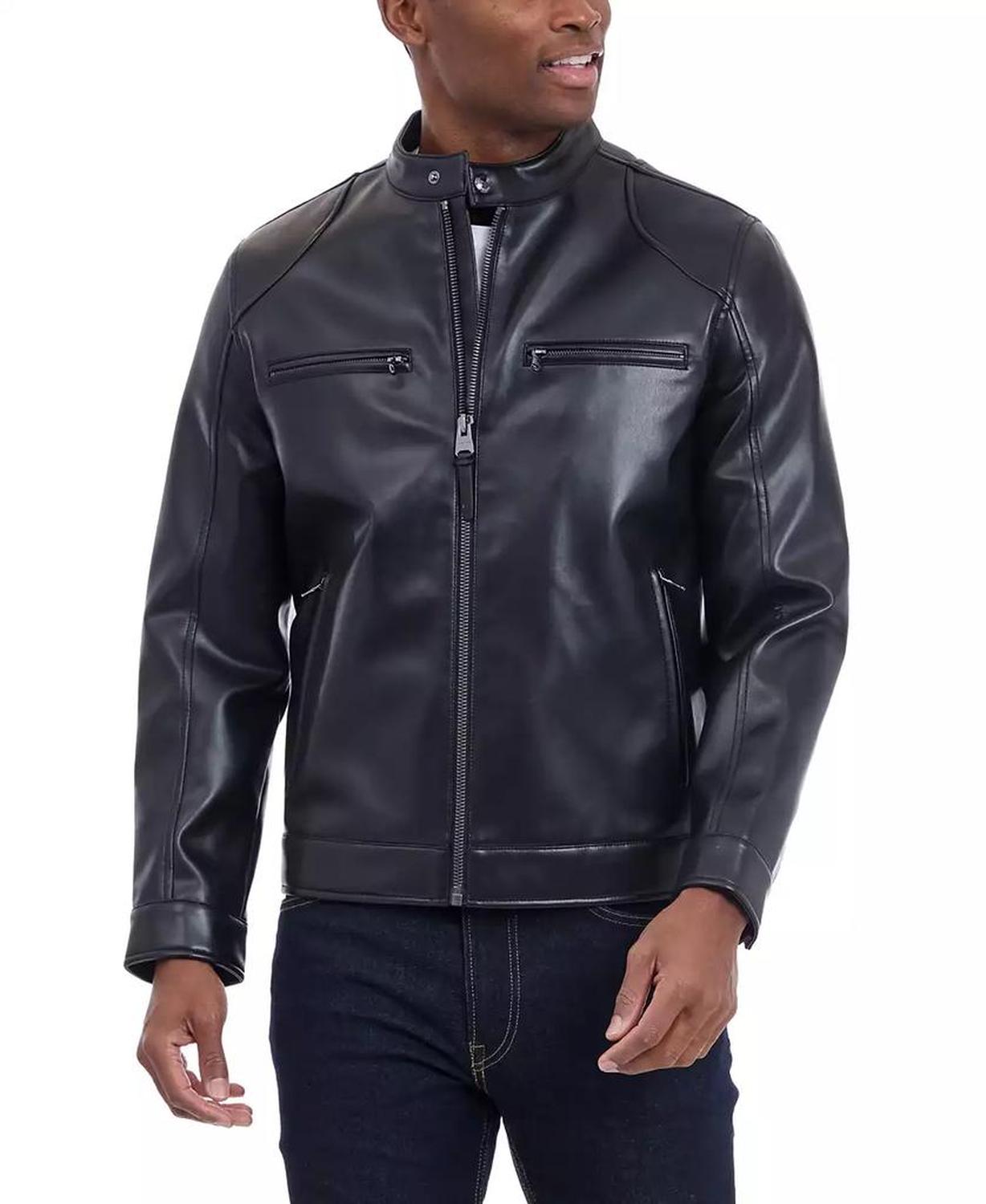 Men's Faux Leather Moto Jacket