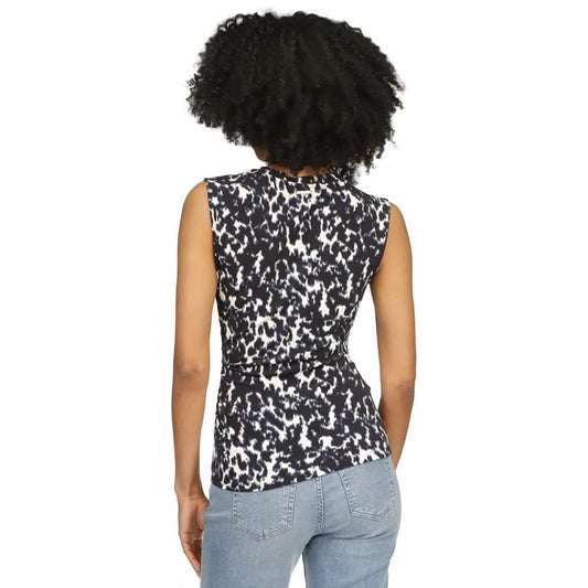 Women's Animal-Print Ruched Sleeveless Top