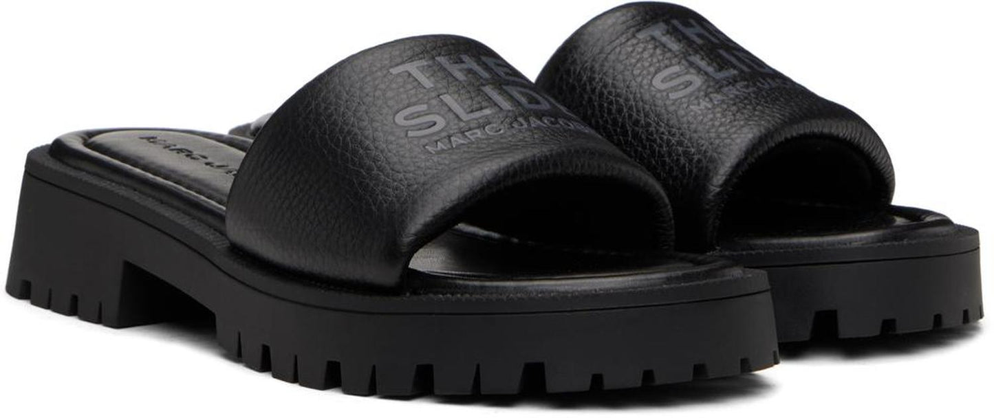 Black 'The Lug Sole Slide' Sandals