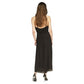 Women's Chain-Strap Satin Pleated Maxi Dress