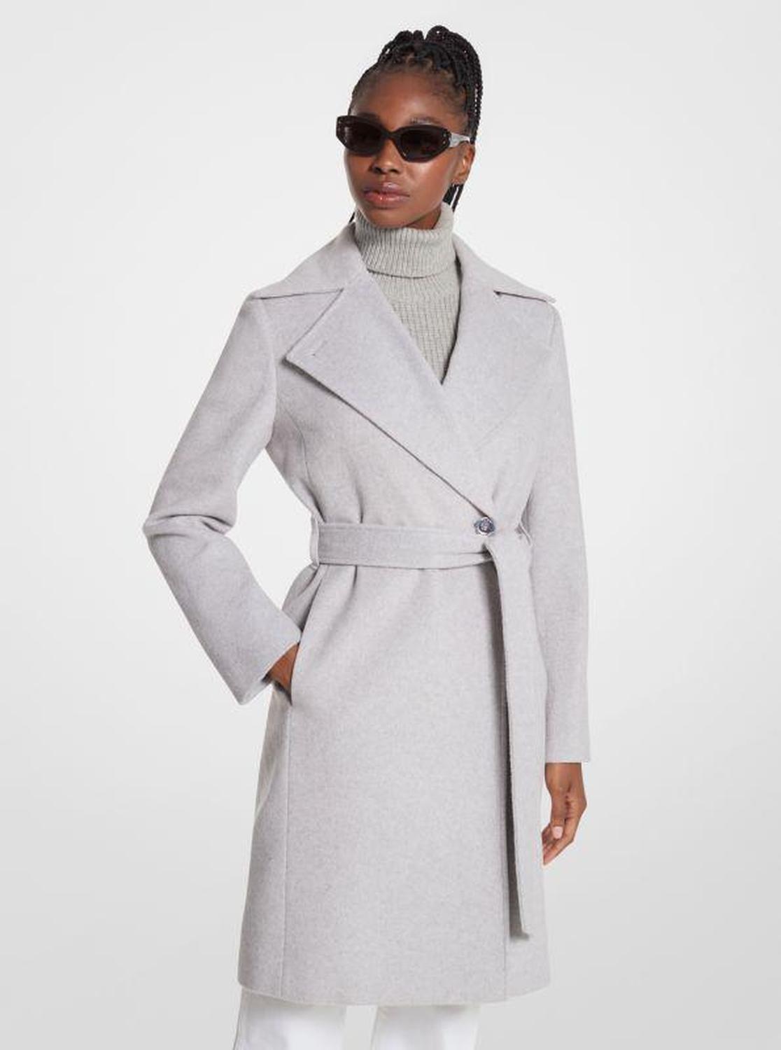 Wool Blend Wrap Coat