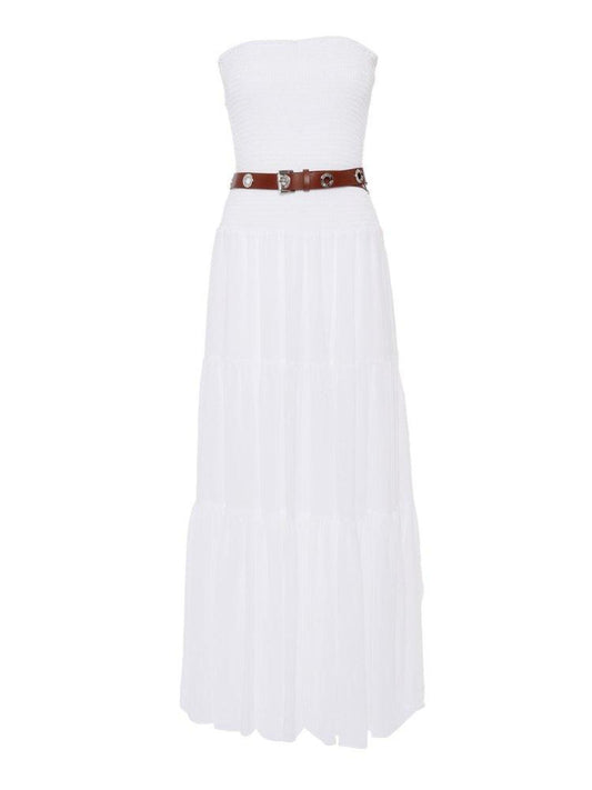 Michael Michael Kors Strapless Belted Maxi Dress