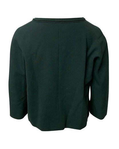 Max Mara Jacket with Two Front Pockets in Green Wool