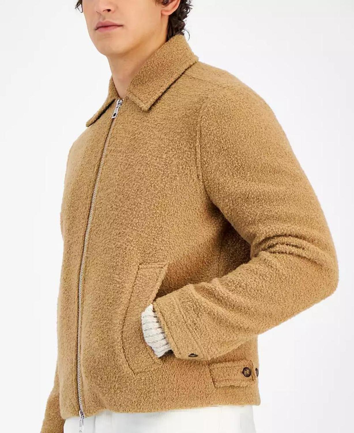 Men's Boucle Zip Shirt Jacket