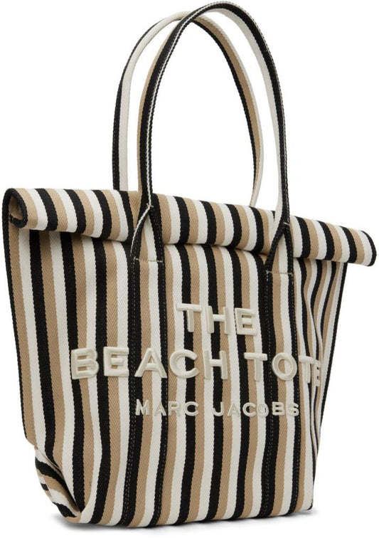 Taupe & Black 'The Striped Jacquard Beach' Tote