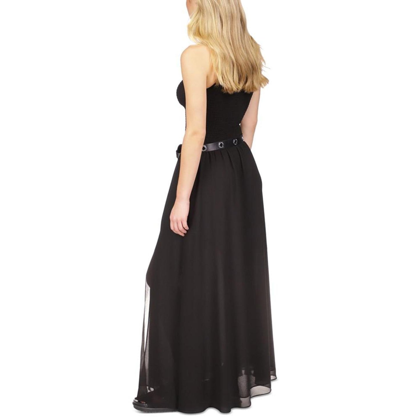 Women's Smocked Belted Maxi Dress