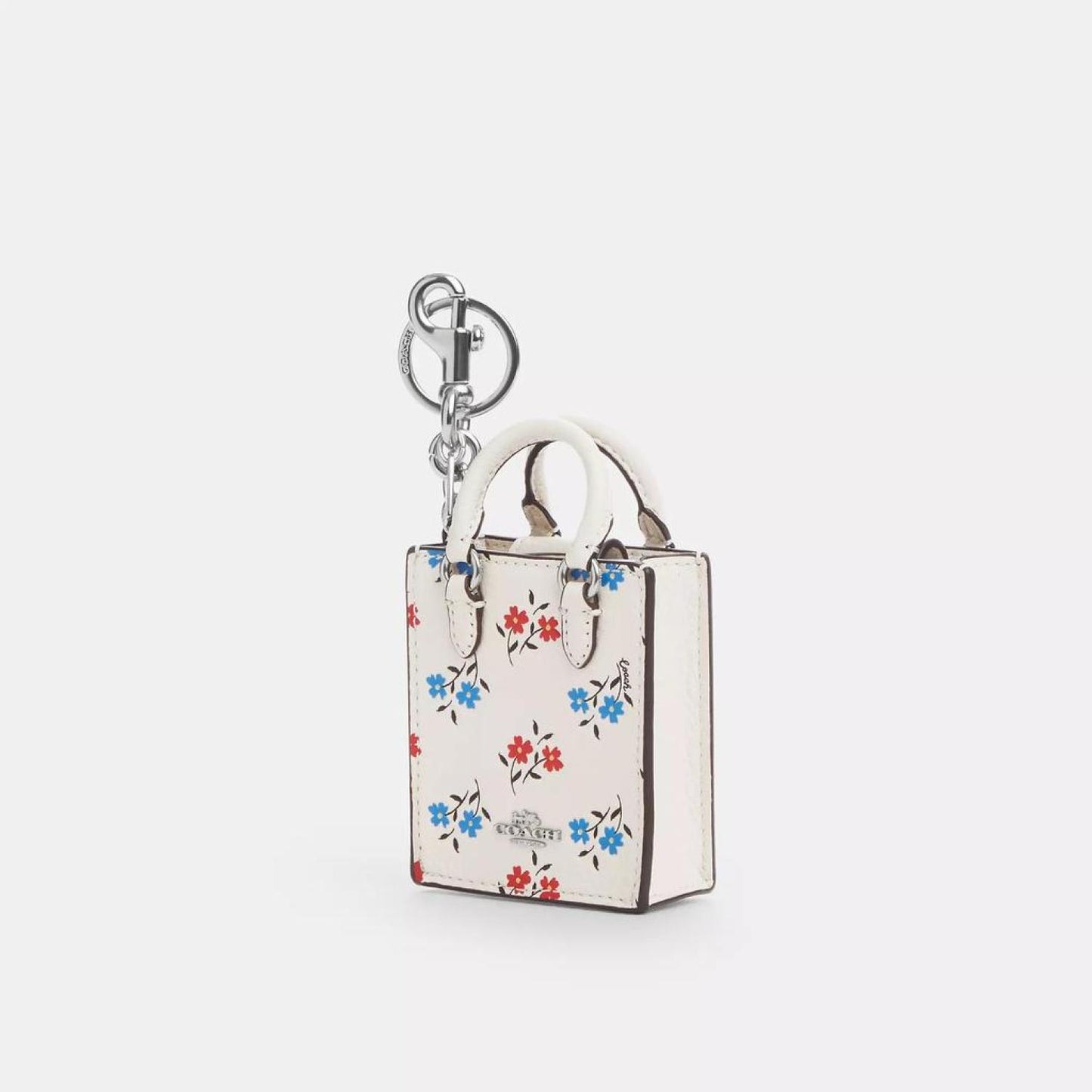 Coach Outlet North/South Mini Tote Bag Charm With Floral Print