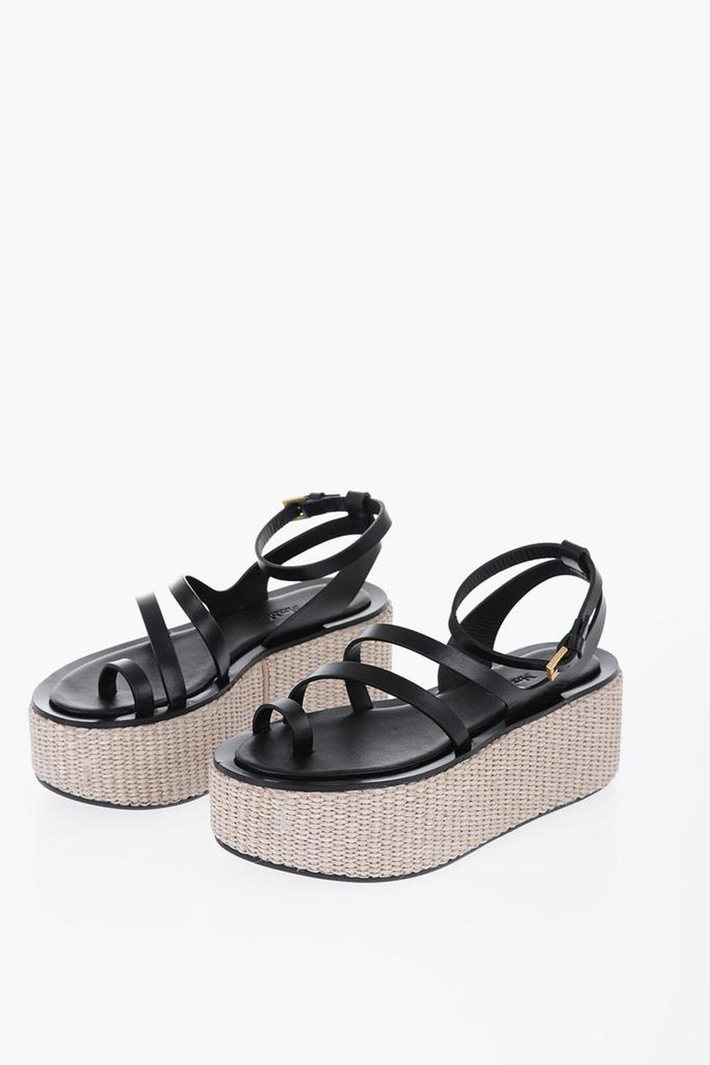 Max Mara Leather Sandals With Platform 6 Cm