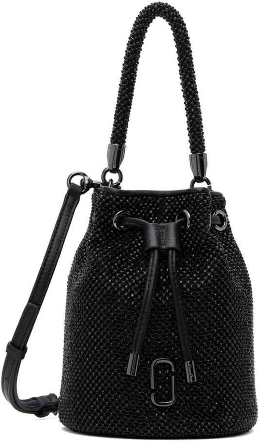 Black 'The Rhinestone Mini Bucket' Bag