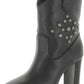 Micah Womens Leather Studded Ankle Boots