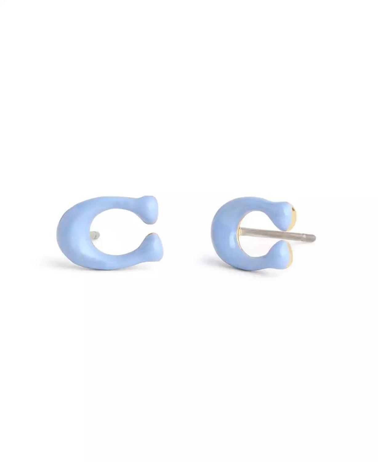 Enamel Signature C Stud Earrings