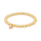 Gold-Tone Pavé Flower Beaded Stretch Bracelet