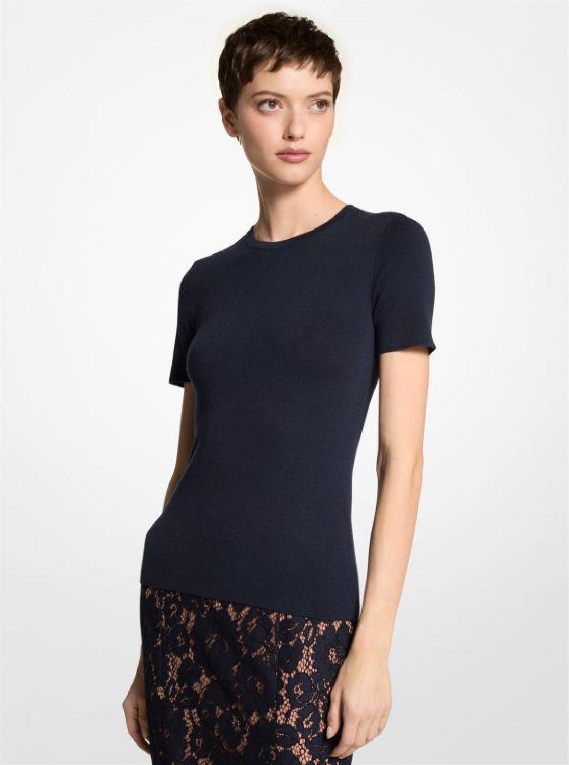 Cashmere Short-Sleeve Sweater