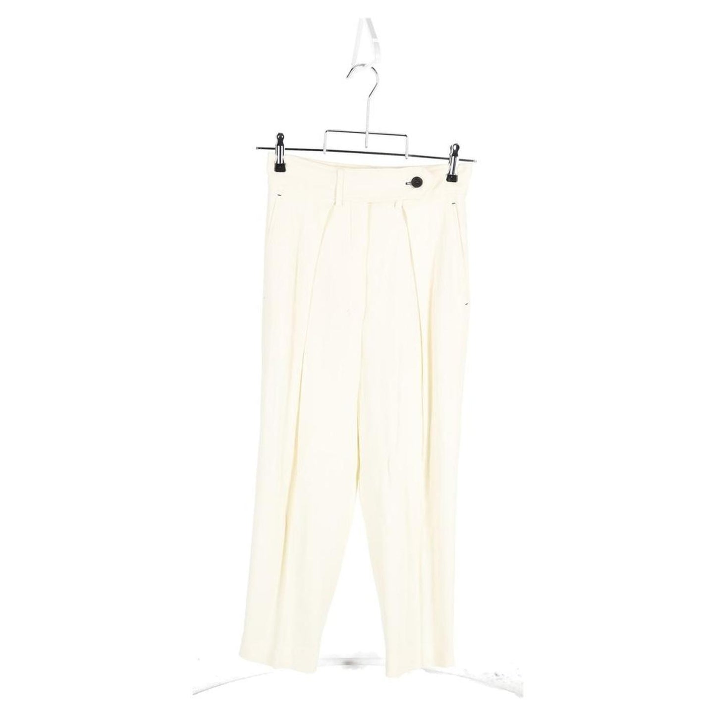 Sportmax Pleated Straight-Leg Trousers in Cream Acetate