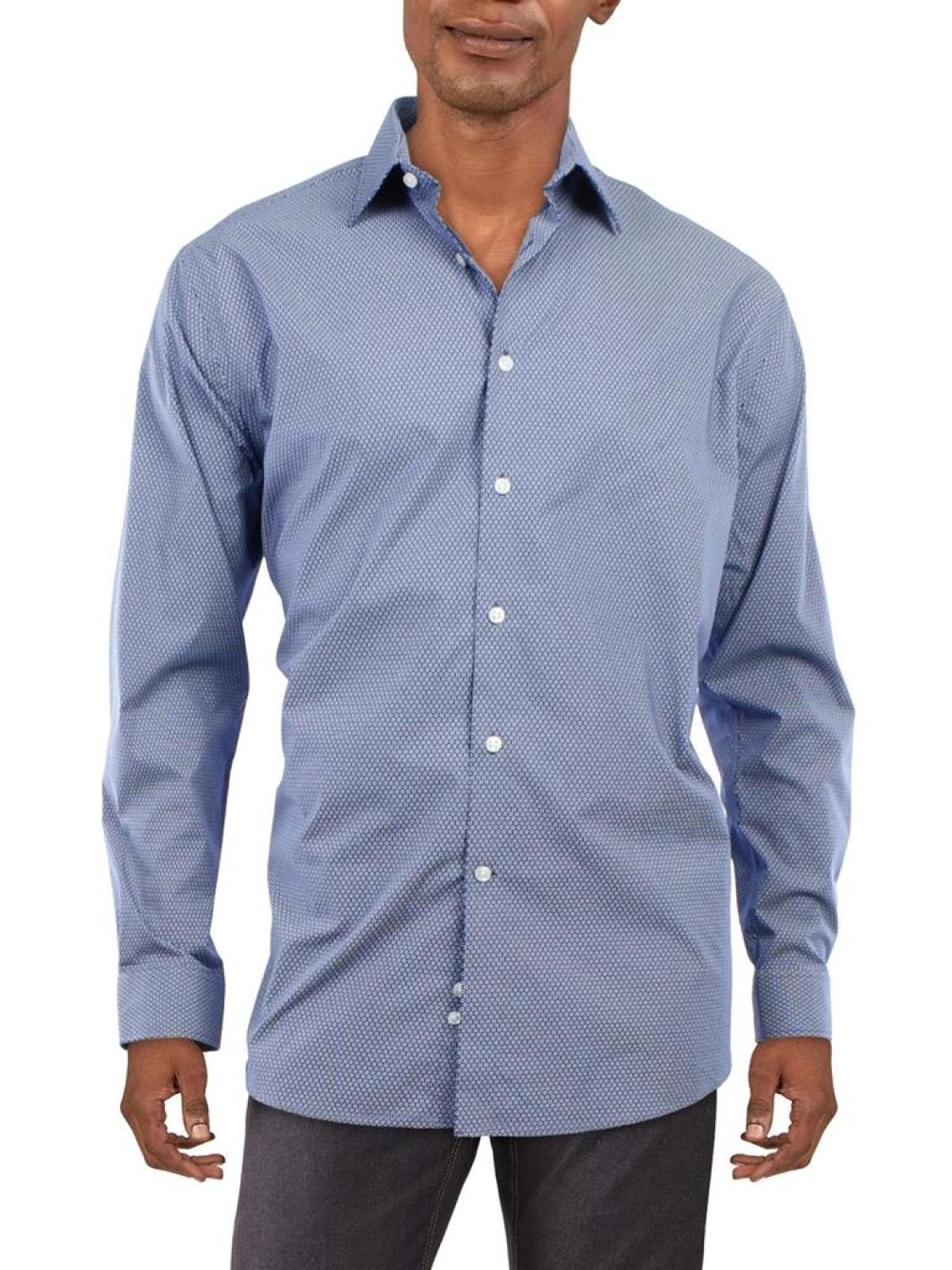 Mens Printed Regular Fit Button-Down Shirt