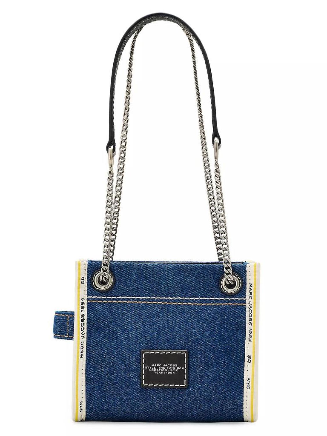 The Denim Chain Crossbody Tote Bag