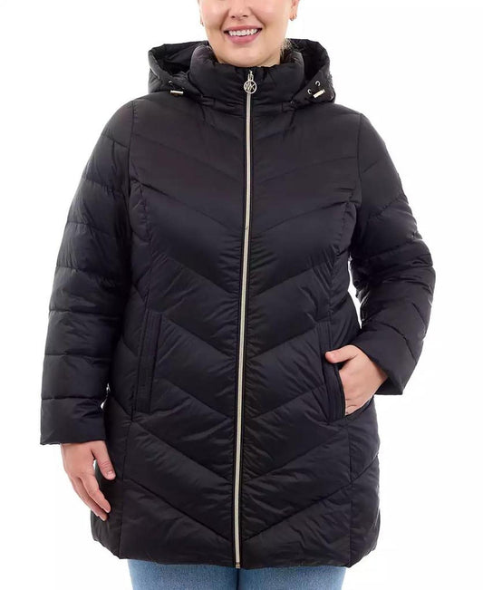 Plus Size Hooded Packable Down Puffer Coat, Created for Macy's